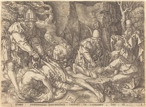 Rejsende blandt tyve, 1554. af Heinrich Aldegrever