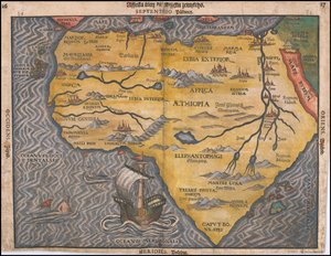 1592-kort over Afrika på tjekkisk af Heinrich Bünting