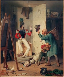 Bonden i malerens atelier af Heinrich Franz Gaudenz von Rustige