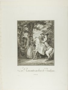 Møde i Boulogneskoven, fra Monument du Costume Physique et Moral de la fin du Dix-huitième siècle af Heinrich Guttenberg
