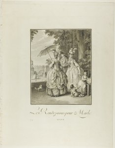 Rendezvous for Marly, fra Monument du Costume Physique et Moral de la fin du Dix-huitième siècle af Heinrich Guttenberg