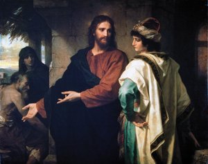Jesus og den rige unge hersker af Heinrich Karl Hofmann