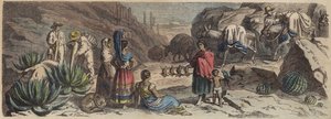 En bjergvej i Mexico (farvet gravering) af Heinrich Leutemann