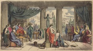 Et kongeligt hof i det antikke Grækenland (farvet gravering) af Heinrich Leutemann
