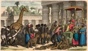 Det gamle Egypten: Etiopiere bringer deres hyldest til Farao af Heinrich Leutemann