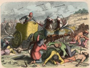 Ancient Orient, persisk krigsvogn under et slag af Heinrich Leutemann