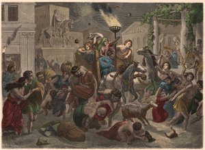 Det gamle Rom: Vesuvs udbrud, 79 e.Kr af Heinrich Leutemann