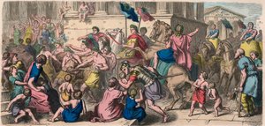 Det antikke Rom: Procession (Pompa) til legene i Cirkus - konkurrenters procession mod arenaen af Heinrich Leutemann