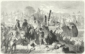Slaget ved Actium, 31 f.Kr. (gravering) af Heinrich Leutemann