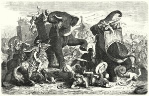 Battle of Gaza, 312 f.Kr. (gravering) af Heinrich Leutemann