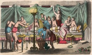 Grækenland på republikkernes tid: Banket og gymnastik af Heinrich Leutemann