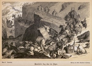 Hannibal krydser Alperne (kobberstik) af Heinrich Leutemann
