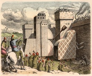 Mesopotamien, Assyrien: stormer en fæstning af Heinrich Leutemann