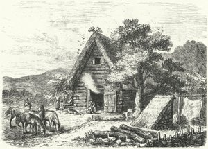 Gammel tysk bondegård (gravering) af Heinrich Leutemann