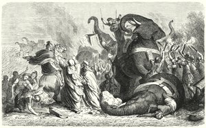 Slaget ved Asculum, 279 f.Kr. (gravering) af Heinrich Leutemann