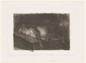 Liggende, sovende abe af Heinrich M. Krabbé