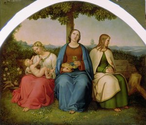 Tro, håb og kærlighed, 1819 (olie på træ) af Heinrich Maria von Hess