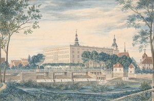 Udsigt over Dessau Slot fra øst, 1820. af Heinrich Olivier