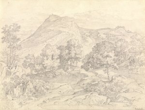Udsigt over Civitella fra Serpentara ved siden af Olevano af Heinrich Reinhold