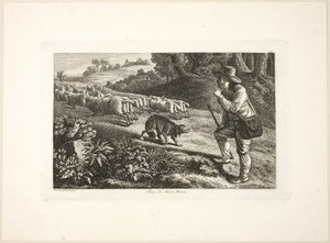 Arcadian Shepherd Boy og hans flok får af Heinrich Reinhold