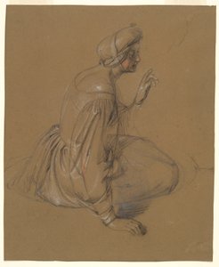 Studie af en siddende kvinde: St. Elizabeth af Heinrich Schwemminger