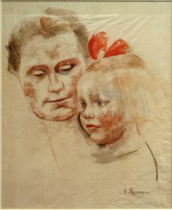 Mor med barn (Anna og Käte Werner) af Heinrich Stegemann