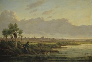 På Alster ved Winterhude, 1834 af Heinrich Stuhlmann