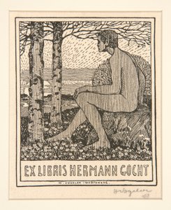 Bogplade: Ex Libris Hermann Gocht af Heinrich Vogeler