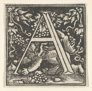Forbogstav A med putto, ca. 1538. af Heinrich Vogtherr