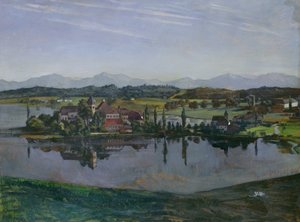 Seeon-klosteret i Oberbayern, 1892 (olie på papir monteret på kort)