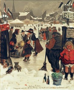 Berlin skøjtebane af Heinrich Zille