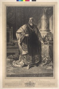 Hel figur stående Franz Joseph I i fleece-kåbe af Heinrich von Angeli