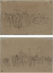 Passagerer til Rhine Steamer (recto) Passagerer til Rhine Steamer (verso) af Heinrich von Mayr