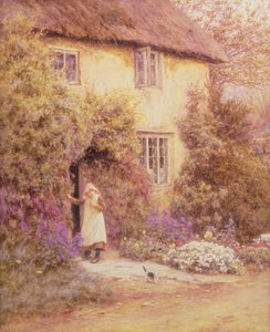 En hyttedør (akvarel) af Helen Allingham