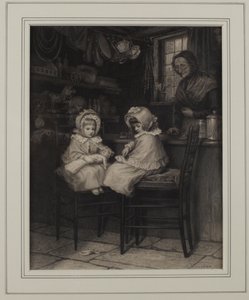 Fladjern til en farthing (blæk på papir) af Helen Allingham