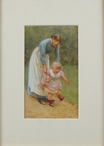 Henrik med sygeplejerske, 1884 af Helen Allingham
