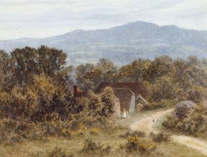 Baghoved fra Sandhills, Witley (akvarel på papir) af Helen Allingham