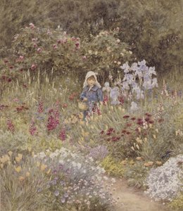 Minna, illustration til Happy England af Marcus Huish, pub. af A & C Black, 1904 (wc) af Helen Allingham