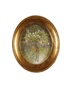 Rose Bush and Irises (watercolor on paper) af Helen Allingham