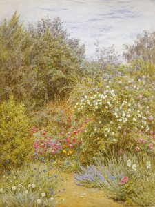 Roses in a Surrey Garden (wc på papir) af Helen Allingham