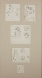 Skitser af Henry Allingham, ca. 1884 (blyant på papir) af Helen Allingham
