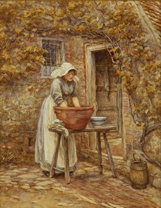 vaskedag, af Helen Allingham