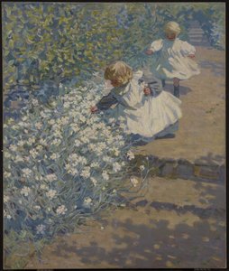 Plukker blomster, ca. 1912 af Helen Galloway McNicholl
