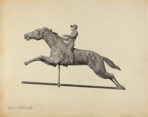 Hest og rytter vejrhane af Helen Hobart