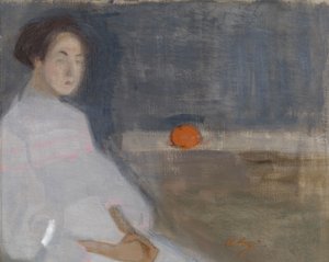 Kostumebillede I (Pige med appelsin, bagerens datter) af Helene Schjerfbeck