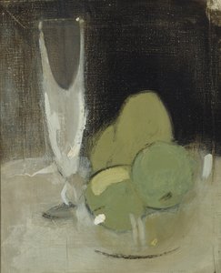 Grønne æbler og champagneglas, 1934. af Helene Schjerfbeck