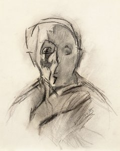 Selvportræt af kunstneren med lukkede øjne af Helene Schjerfbeck