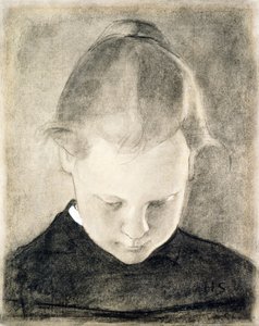 Læsepigen, ca. 1905 (kul og gouache på papir) af Helene Schjerfbeck