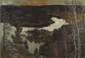 Autumn, Nordingra (Olie på papir på lærred monteret på masonit)