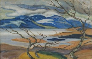 Torne Marsh i foråret (gouache på papir)